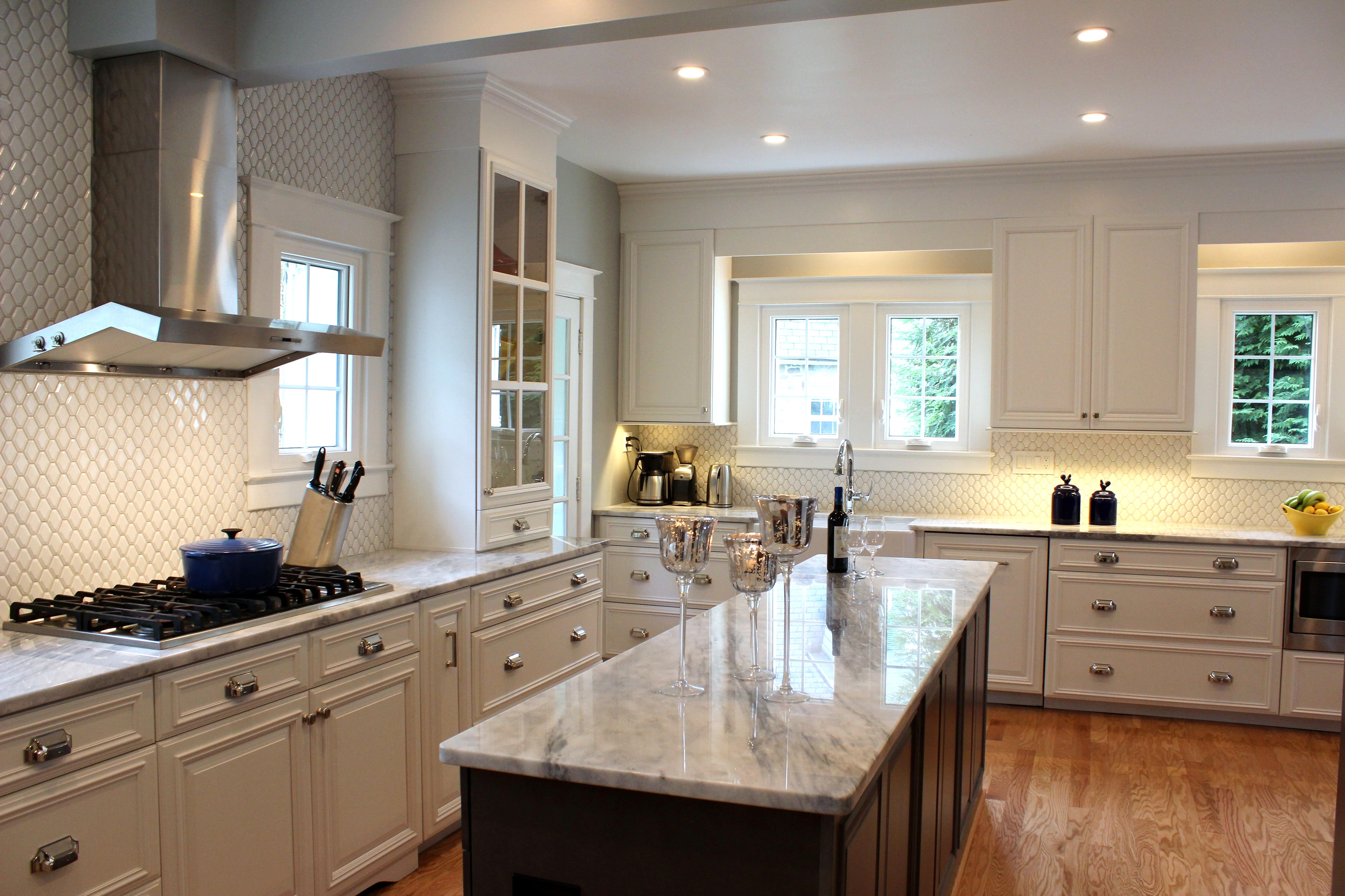 Grandior traditional white and gray kitchen remodeling in towson maryland