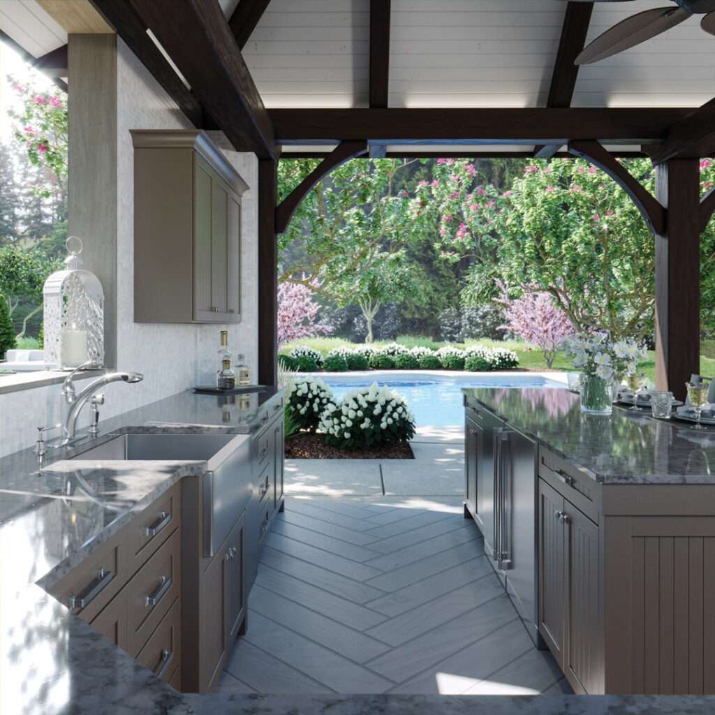 Grandior outdoor cabinetry nutmeg beaded view