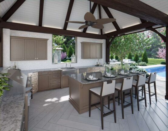 Grandior outdoor cabinetry nutmeg shaker