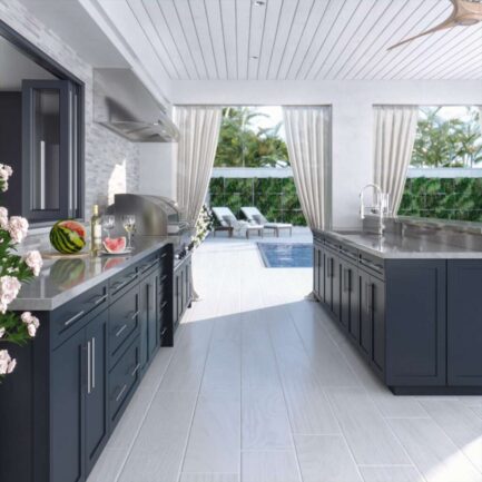 Grandior outdoor cabinetry scene indigo shaker