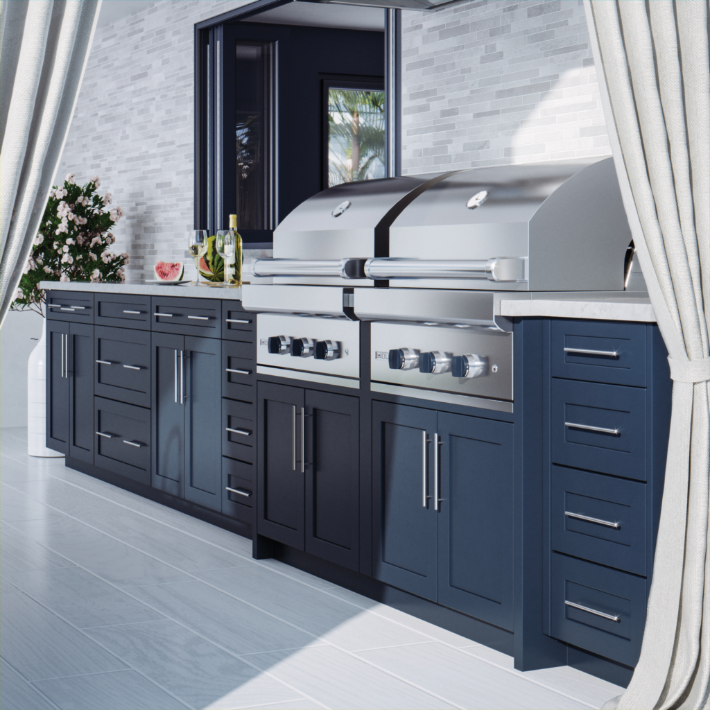 Grandior outdoor cabinetry indigo shaker